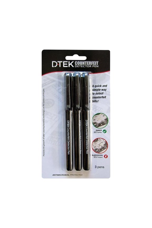 Control Group D-TEK Counterfeit Detector Pens, Black, Pack Of 3 Pens
