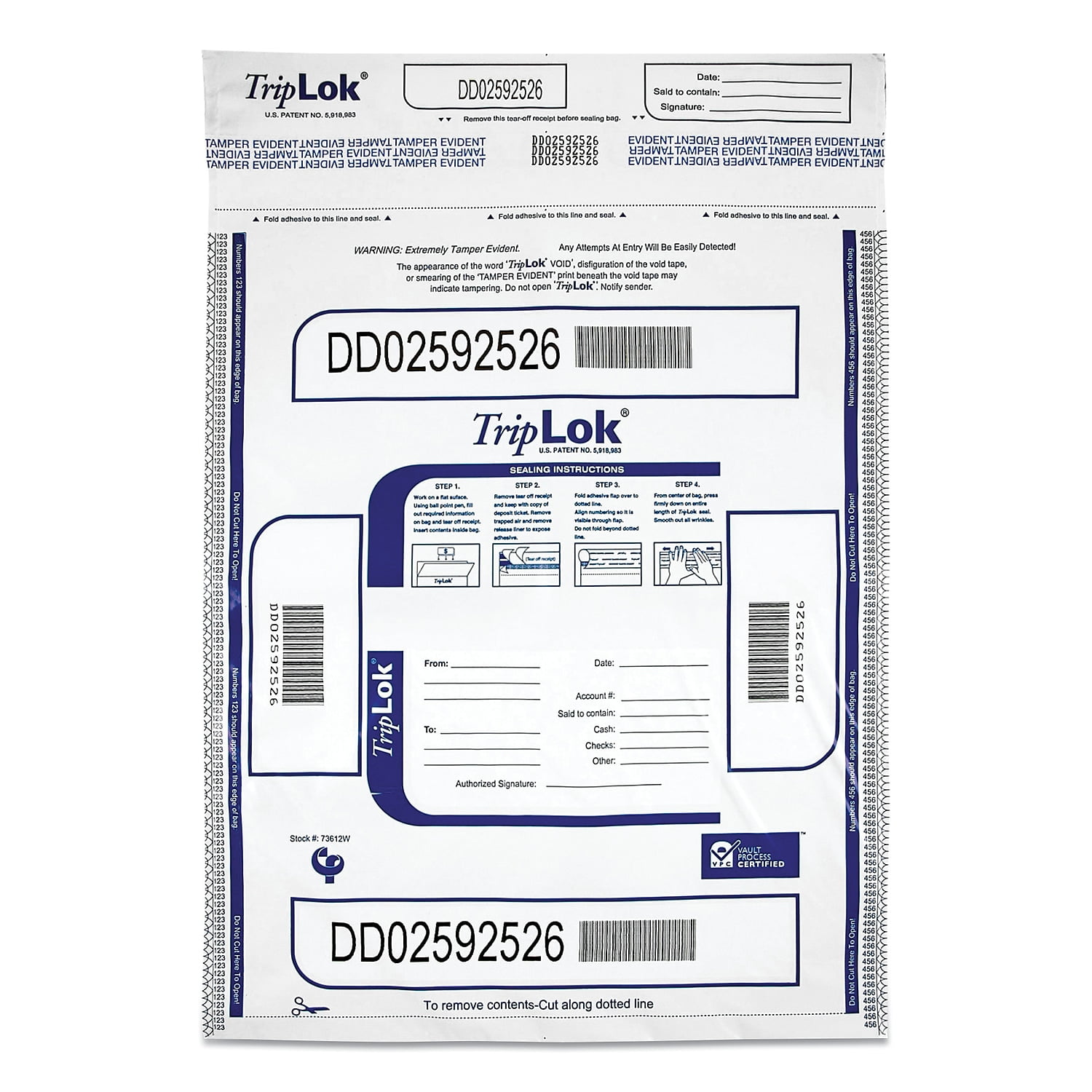 Deposit Bag, Plastic, 12 x 16, White, 100/Pack Deposit Bag, Plastic, 12 x 16, White, 100/Pack