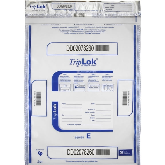 ControlTek, CNK585048, High-Performing Security Bags, 50 / Pack, Clear