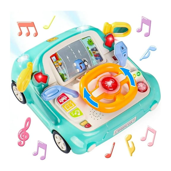 Racing Adventure Car Steering Wheel,Musical Car Racing Games,Educational Toy for Kids Age 3+ Year Christmas Birthday Gift