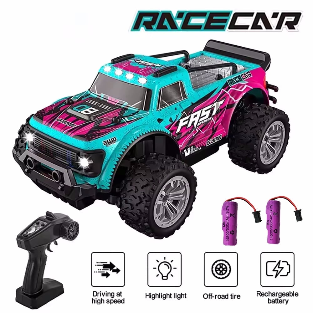 Remote Control Car,2.4 GHz RC Truck All Terrains Electric Toy Trucks with 2 Rechargeable Batteries