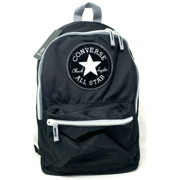 CONVERSE Chenille Day Pack Black CTAS Patch Men s Backpack 2 Zipper 10019373 001