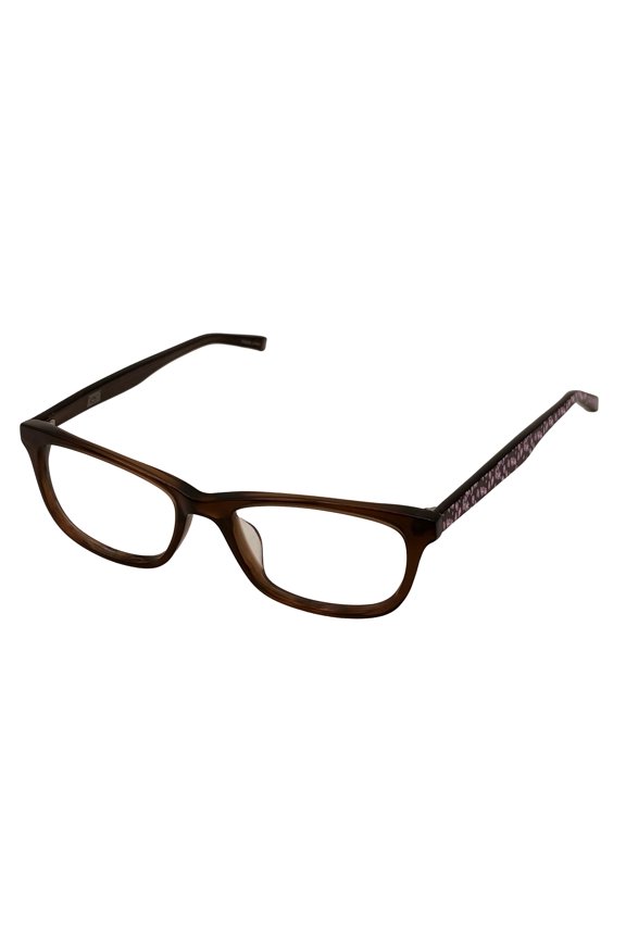 Unisex Brown Ophthalmic Soft Rectangle Plastic Frame Q400. 52mm
