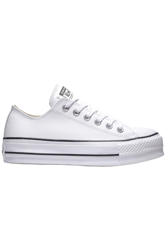 Women's Chuck Taylor All Star Lift Clean Sneaker, White/Black/White, 5