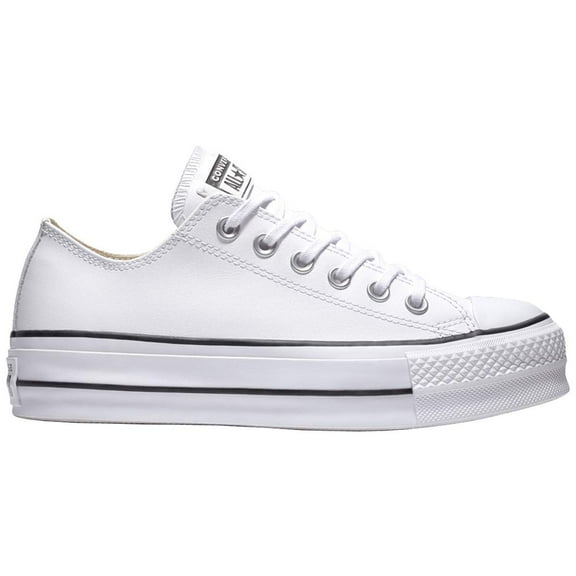 Converse Women's Chuck Taylor All Star Lift Clean Sneaker, White/Black/White, 5