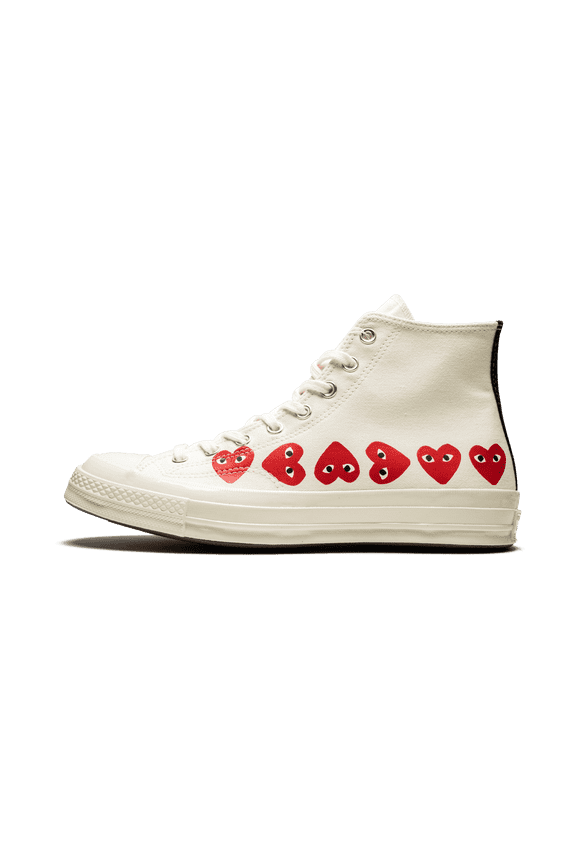 MENS Chuck 70 Hi "Comme Des Garçons PLAY / Multi Hearts White" 162972C 162972C from Stadium Goods