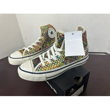 CONVERSE WOMENS EGRET/MULTI/NAVY 564871C CTAS HI TOP WOMENS 7