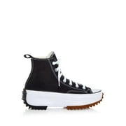 CONVERSE Womens Black Logo 1-1/2" Platform Cushioned Treaded Run Star Hike Round Toe Wedge Lace-Up Leather Athletic Sneakers 4.5