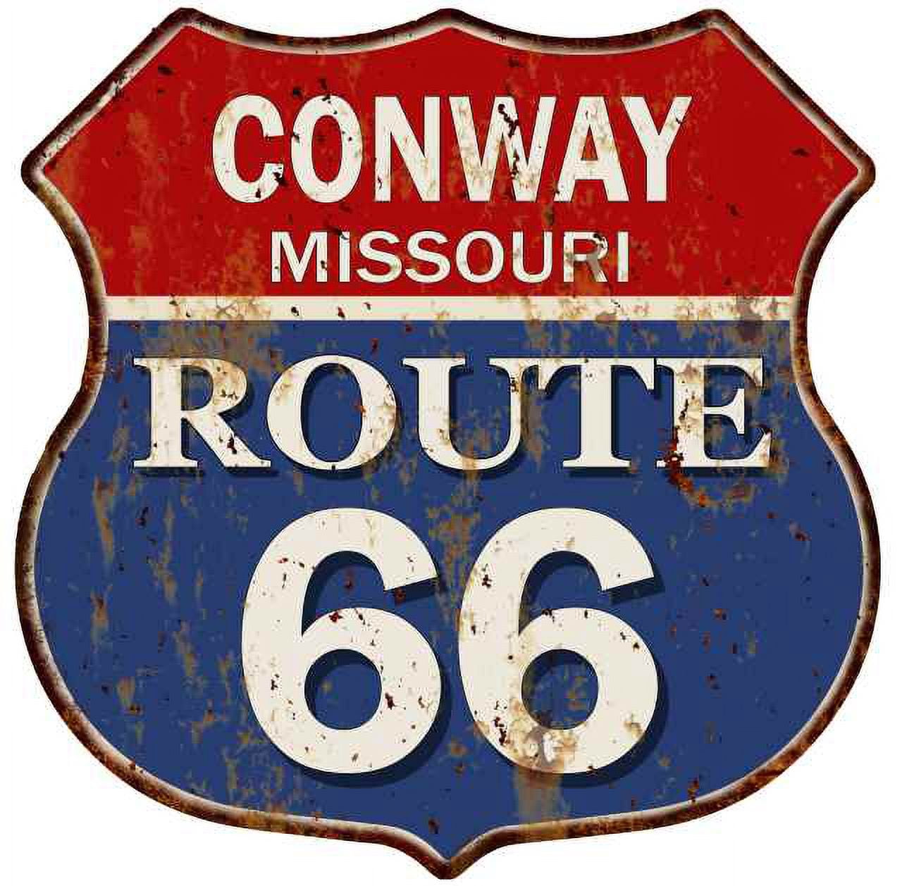 CONWAY, MISSOURI Route 66 Shield Metal Sign Man Cave Garage ...