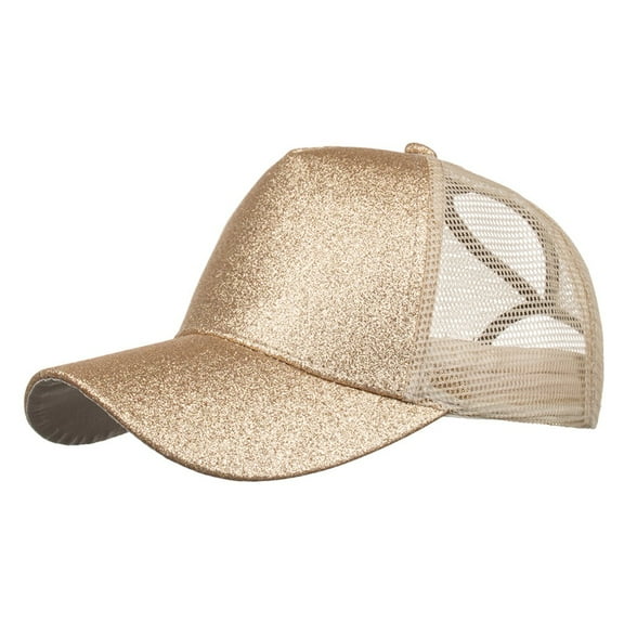 CONYUMN Baseball Hat Unisex Men Women Sequins Beach Adjustable Baseball Cap Hip Hop Hat Sun Hat Cap Baseball Hat (Gold,One Size)