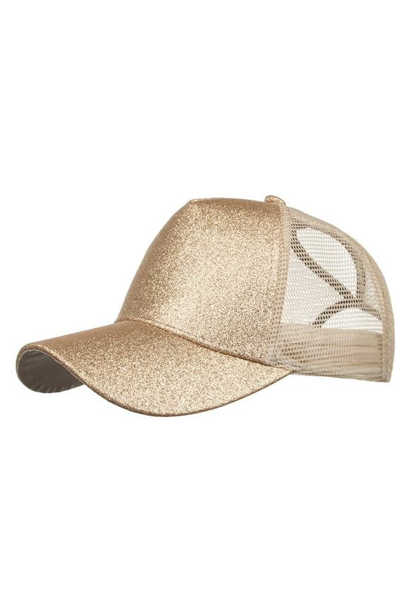 Baseball Hat Unisex Men Women Sequins Beach Adjustable Baseball Cap Hip Hop Hat Sun Hat Cap Baseball Hat (Gold,One Size)