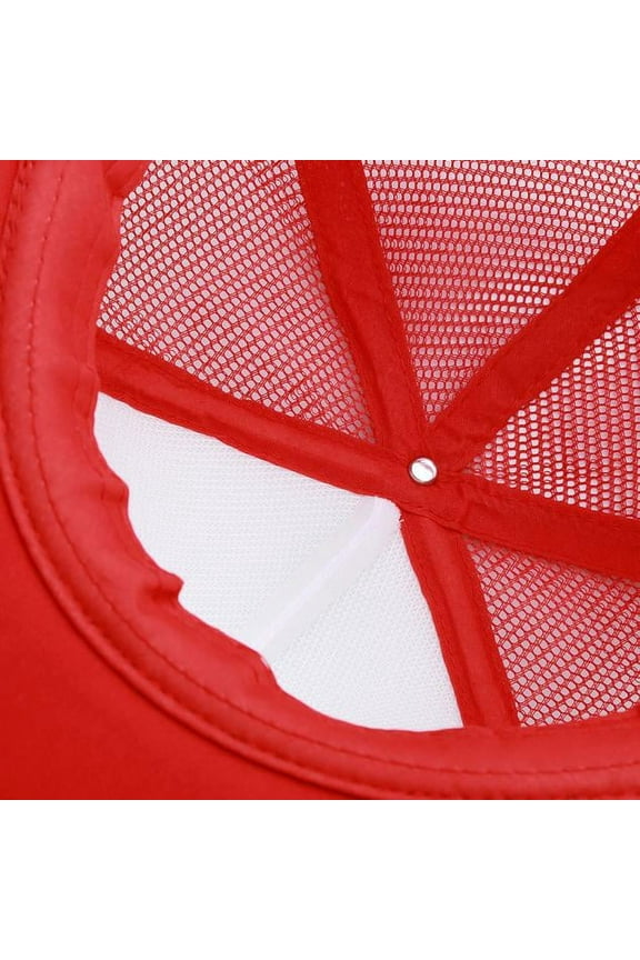 Baseball Hat Unisex Mesh Baseball Cap Hat Blank Visor Hat Adjustable Rd Cap Baseball Hat (Red,One Size)