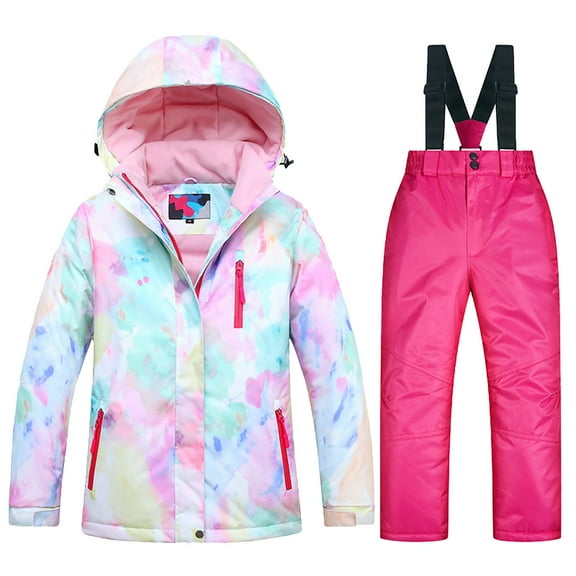 CONYUMN Cute Outfits for Girls 10-12 Boys Girls Ski Jacket Snow Jacket Pants Suits Windproof Winter Coats Kid Clothes Ropa Para Niña De 5 Años Girl Clothes Size 6 (B,6)