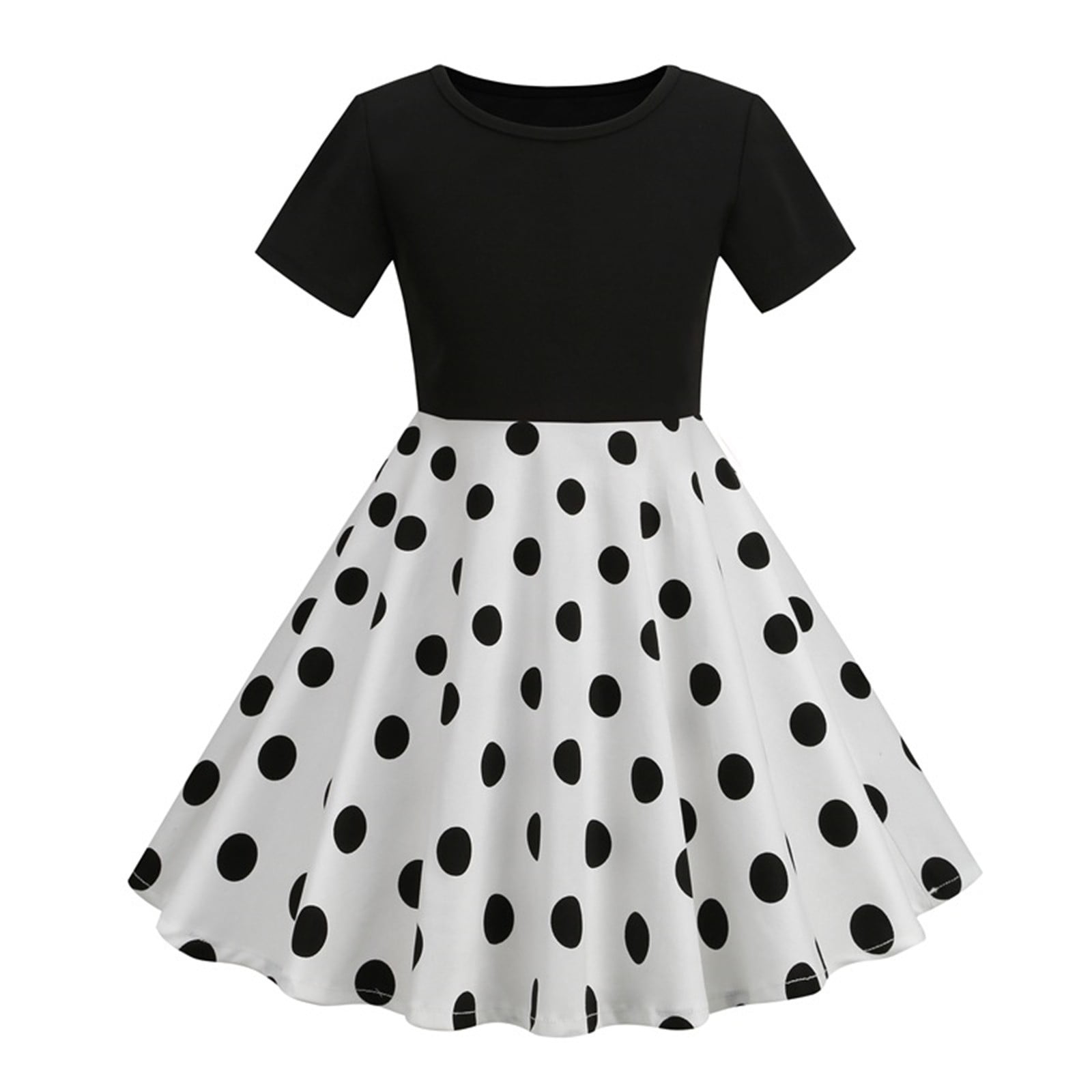 CONYUMN Dresses for Girls Round Neck Dress European and Short Sleeved — free download