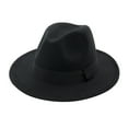 thumbnail image 1 of CONYUMN Fedoras Men & Women Vintage Wide Hat With Belt Buckle Adjustable Outbacks Hats Mens Hats Fedora Cow Boy Hats (Black,One Size), 1 of 1