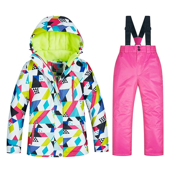 CONYUMN Girl Clothes Size 7-8 Boys Girls Ski Jacket Snow Jacket Pants Suits Windproof Winter Coats Girl Clothes Size 6 Girls Size 5 Clothes Size 5 Girls Clothes (G,14)
