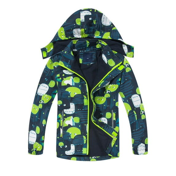 CONYUMN Jackets for Girls Toddler Kids Girls Boys Girls Rain Jacket Zip Hooded Lightweight Coats Casual Kid Fleece Lined Windbreaker (Blue,140)