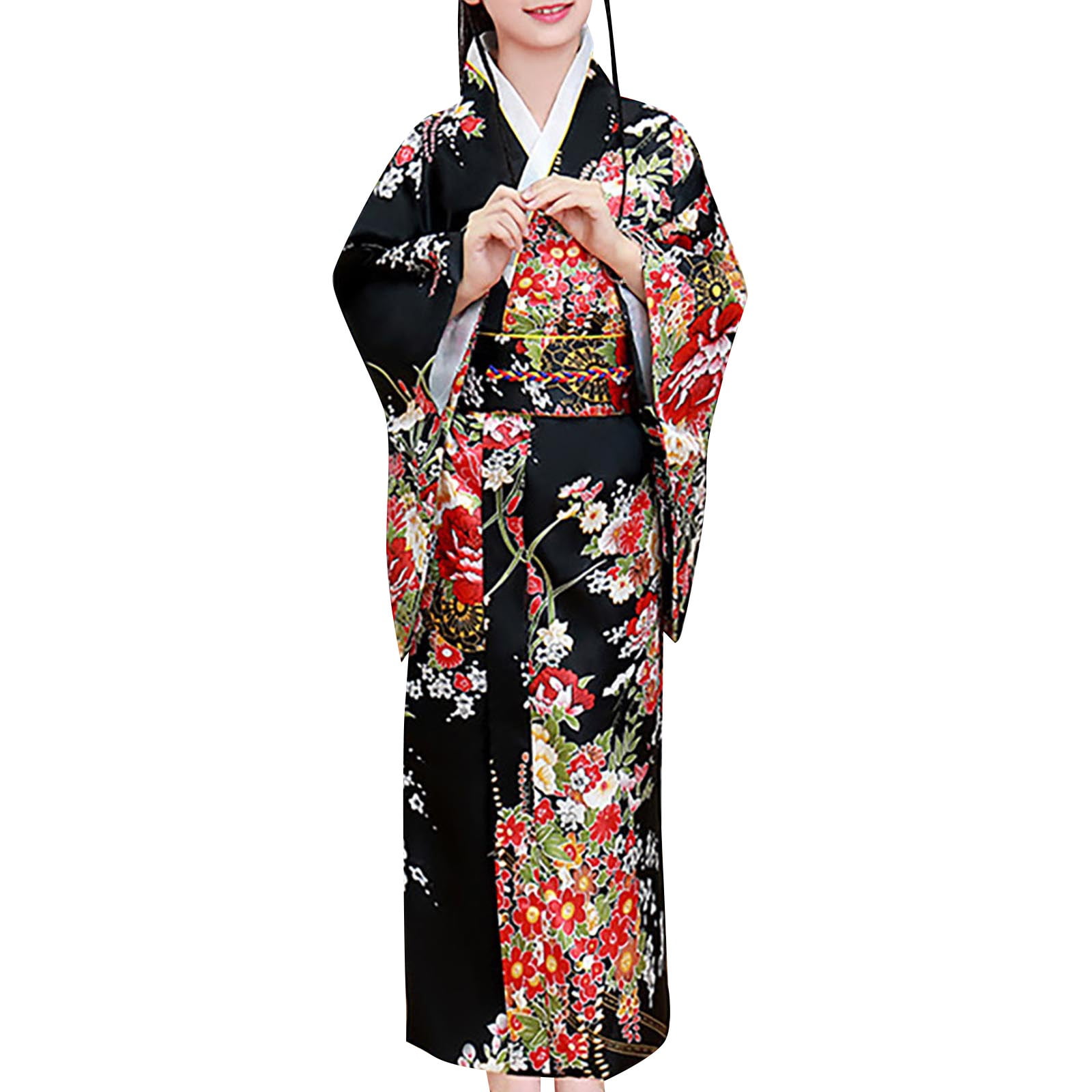 CONYUMN Japanese Traditional Dress Kimono Robe For Kids Girls