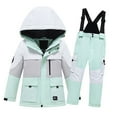 CONYUMN Kids Girls Boys Ski Suit Print Long Sleeve Thickened Velvet