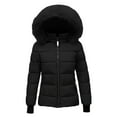 thumbnail image 1 of CONYUMN Women's 2024 Warm Parka Jacket Short Quilted Waterproof Coat with Faux Fur Hood Sizes M-4Xl Lightweight Winter Outwear (Black,XXXXL), 1 of 4