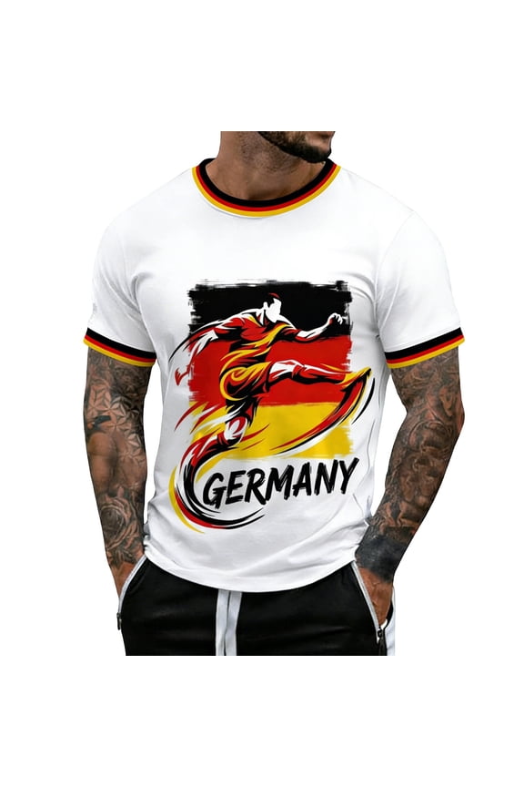 2026 Fifa World Cup Mens Tshirts Short Sleeve T Shirts for Men Casual V Neck German Flag Graphic Lightweight Tees Soft Cozy Athletic Tops
