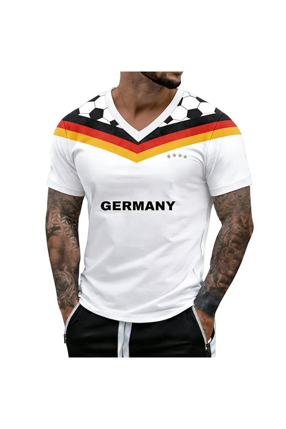 2026 Fifa World Cup Mens Tshirts Short Sleeve T Shirts for Men Casual V Neck German Flag Graphic Lightweight Tees Soft Cozy Athletic Tops
