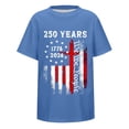thumbnail image 1 of CONZONE 250 Anniversary Usa T Shirts For Child Kids Boys Short Sleeve Graphic Prints Crew Neck Comfort Casual Tops Blue Size 6-7 Years, 1 of 4