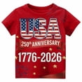 thumbnail image 1 of CONZONE 250 Anniversary Usa Tee Shirts For Toddler Boys Independence Day Letter Print Crew Neck Short Sleeved Comfortable Tops Red Size 3-4 Years, 1 of 4