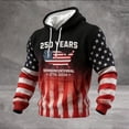 thumbnail image 1 of CONZONE 250Th Anniversary Usa Mens Hoodies Long Sleeve 4Th Of July Pullover Hoodie for Men Patriotic Usa Flag Graphic Hooded Sweatshirts With Pocket, 1 of 3