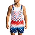 thumbnail image 1 of CONZONE 4Th Of July Bib Overalls for Men Patriotic Usa Star Striped Graphic Independence Day Jumpsuits Adjustable Strap American 250Th Anniversary Short Romper With Pocket, 1 of 4
