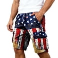 thumbnail image 1 of CONZONE 4Th Of July Mens Cargo Shorts Elastic Waist Drawstring Independence Day Shorts for Men Patriotic Usa Star Striped Graphic Lightweight Loose Fit America Vintage Shorts With Pockets, 1 of 5