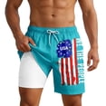 thumbnail image 1 of CONZONE 4Th Of July Mens Swim Trunks With Mesh Liner Patriotic Usa Flag Graphic Board Shorts for Men Elastic Waist Drawstring Independence Day American Summer Beach Swim Shorts, 1 of 5