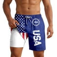 thumbnail image 1 of CONZONE 4Th Of July Mens Swim Trunks With Mesh Liner Patriotic Usa Star Striped Graphic Board Shorts for Men Elastic Waist Drawstring Independence Day American Summer Beach Swim Shorts, 1 of 5