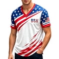thumbnail image 1 of CONZONE 4Th Of July Mens T-Shirts Short Sleeve Independence Day T Shirts for Men V Neck Patriotic Usa Star Striped Graphic Casual Summer Tee Tops, 1 of 5