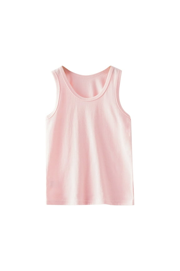 Baby Girls Dance Tank Tops One Shoulder Solid Color Tee Shirt for Girls Crew Neck Soft Loose Festival Stage Performance Clothes