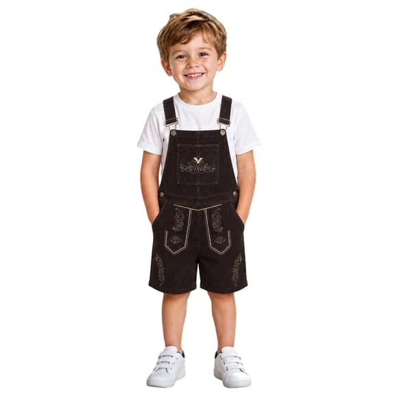 CONZONE Big Boys Overalls Adjustable Straps Graphic Jumpsuit for Kids Casual Romper for Boys