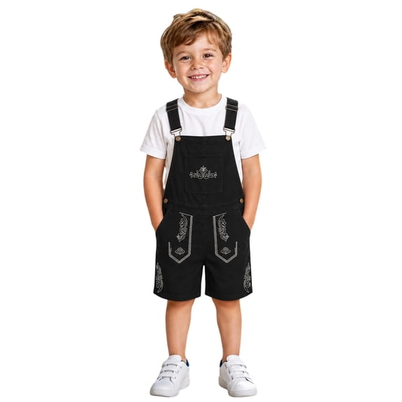 CONZONE Big Boys Overalls Adjustable Straps Graphic Jumpsuit for Kids Casual Romper for Boys