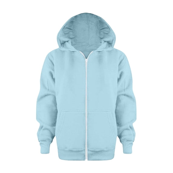 CONZONE Big Boys Zip Up Hoodies Casual Hooded Sweatshirts with Pocket Solid Color Fall Winter Boys Clothes Size 9-10 Years