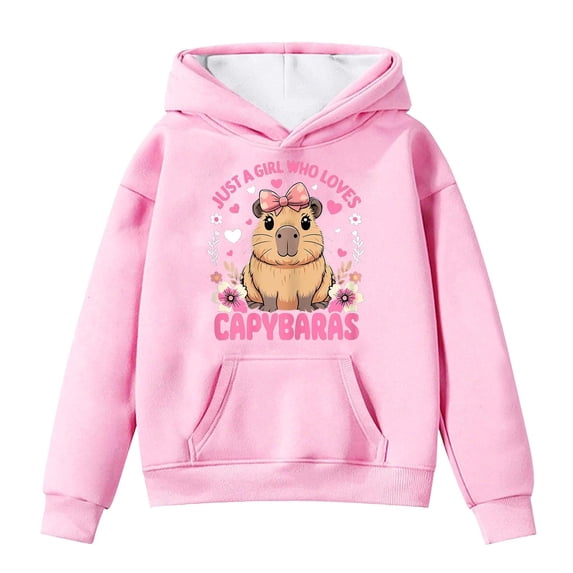 CONZONE Big Girls Hoodies Long Sleeve Hooded Sweatshirts for Girls Letter Animal Graphic Soft Fall Winter Pullover Hoodies With Pocket Size 10-11 Years