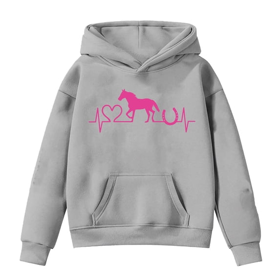 CONZONE Big Girls Hoodies Long Sleeve Hooded Sweatshirts for Girls Graphic Soft Fall Winter Pullover Hoodies With Pocket Size 13-14 Years
