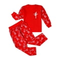 thumbnail image 1 of CONZONE Big Girls Pajama Set Long Sleeve Crew Neck Tops and Pants Ballet Print Soft Sleepwear 2 Piece Pjs Set Size 9-10 Years, 1 of 3