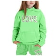 thumbnail image 1 of CONZONE Big Girls Sweatsuits 2Pcs Sets Letter Graphic Hoodies Jogger Sweatpants Outfits Fall Winter Clothes for Girls, 1 of 4