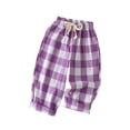 thumbnail image 1 of CONZONE Boys Baggy Pants Wide Leg Casual Pants for Child Elastic Waist Drawstring Plaid Fall Winter Athletic Jogger Pants with Pockets, 1 of 5