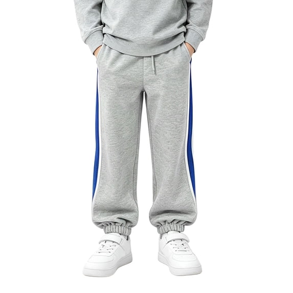 CONZONE Boys Baggy Sweatpants Wide Leg Sweat Pants for Child Elastic Waist Drawstring Back To School Fall Winter Athletic Jogger Pants with Pockets