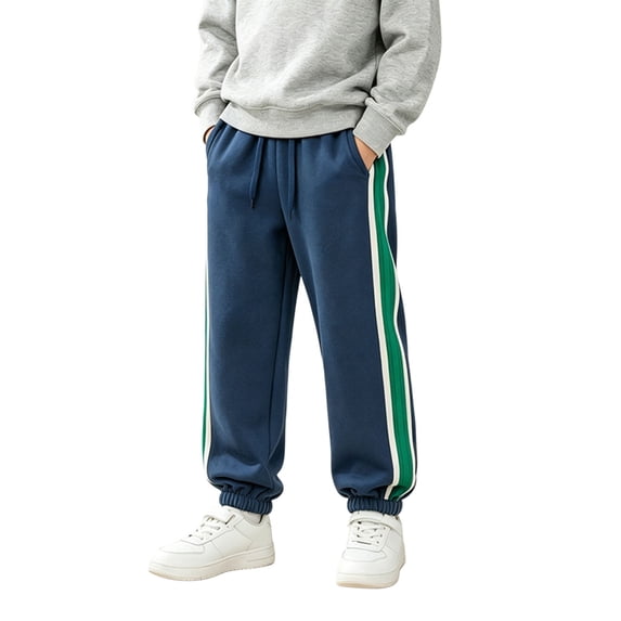 CONZONE Boys Baggy Sweatpants Wide Leg Sweat Pants for Child Elastic Waist Drawstring Back To School Fall Winter Athletic Jogger Pants with Pockets