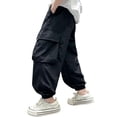 thumbnail image 1 of CONZONE Boys Baggy Workout Pants Wide Leg Sport Pants for Child Elastic Waist Graphic Breathable Athletic Jogger Pants with Pockets, 1 of 4
