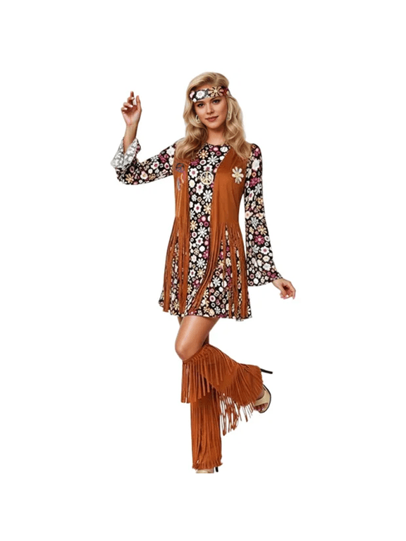 Carnival 70S Disco Outfit For Women Funny Womens Hippie Clothes Sets Festival Stage Performance Clothes Dance Show Outfits