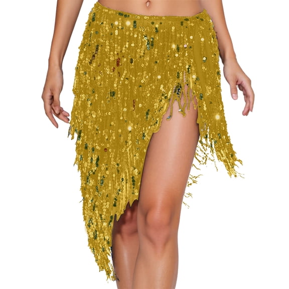CONZONE Carnival Latin Skirts Tassel Sparkly Sequins Funny Festival Stage Performance Clothes Dance Show Outfits