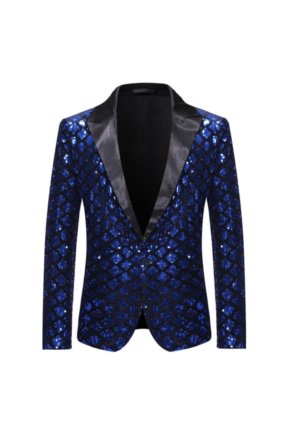 Carnival Mens Sequins Blazer Casual Suit Jacket for Men Sparkly Glitter Elegant Slim Fit Dress Jacket for Performance,Prom,Wedding