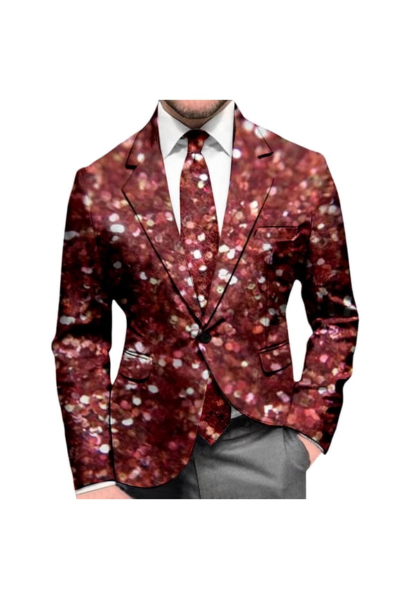 Carnival Suit Jacket for Men Casual Mens Blazer Fashion Graphic One Button Elegant Slim Fit Dress Jacket for Performance,Prom,Wedding